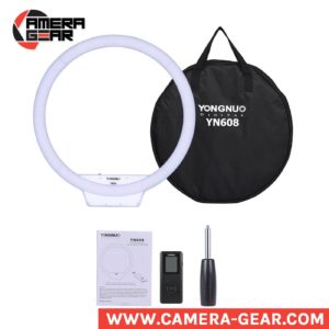 Yongnuo YN608 3200-5500K Ring LED Light is a large diameter ring beauty light with no-frame design. It is a versatile ring LED light that provides a constant light source with a maximum output of 4864 lumens. YN608 is brilliantly made, and for its price and features, unbeatable. Yongnuo YN608 Ring LED Light light is too cheap for what it offers