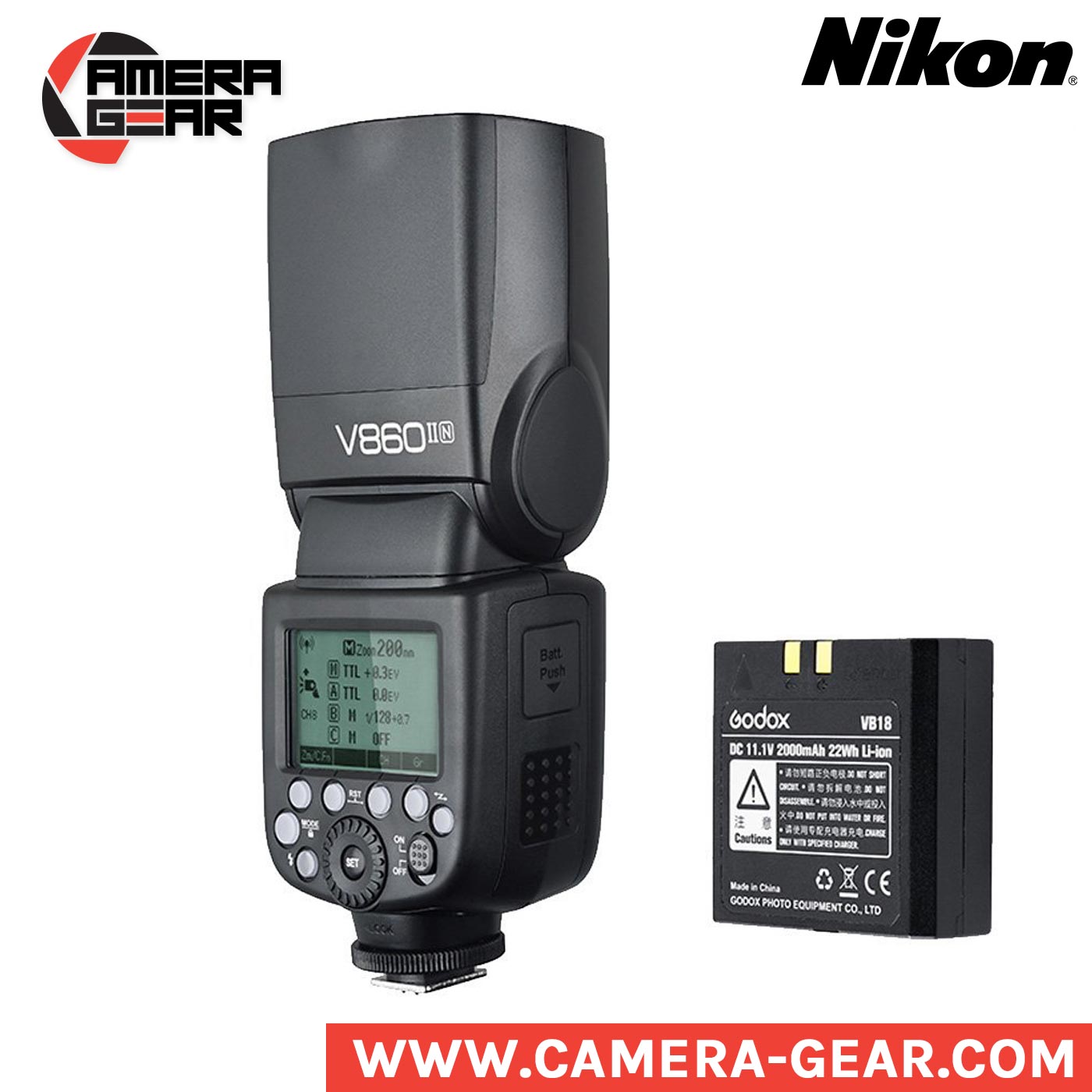 Nikon-Dedicated Godox V860-N SpeedLite Kit 
