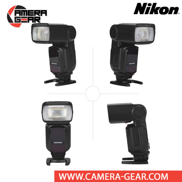 Yongnuo YN968N is a wireless flash speedlite for Nikon DSLR cameras. The YN968N is a high-end flash speedlite that is compatible with Yongnuo YN622 radio system. Yongnuo YN968N speedlite flash supports i-TTL metering. It features a powerful guide number of 60m (ISO 100, 105mm) as well as an long zoom range of 20-105mm, along with a wide-angle diffuser for 14mm coverage on full-frame cameras. Bounce lighting is also possible with tilt from -7 to 150° and rotation left and right 180°.
