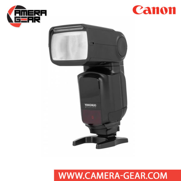 Yongnuo YN968C is a wireless flash speedlite for Canon DSLR cameras. The YN968C is a high-end flash speedlite that is compatible with Yongnuo YN622 radio system. Yongnuo YN968C speedlite flash supports E-TTL / E-TTL II metering. It features a powerful guide number of 60m (ISO 100, 105mm) as well as an long zoom range of 20-105mm, along with a wide-angle diffuser for 14mm coverage on full-frame cameras. Bounce lighting is also possible with tilt from -7 to 150° and rotation left and right 180°.