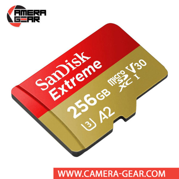 SanDisk 256GB Extreme UHS-I microSDXC Memory Card with SD Adapter is designed to provide plenty of storage for tablets, faster app boots for Android smartphones, capturing fast-action photos with action cameras, and recording 4K UHD video with drones