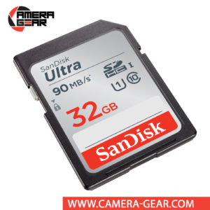 SanDisk 32GB Ultra SDHC UHS-I Memory Card is great for capturing high resolution photos and full HD videos. Sandisk Ultra 32GB SDHC card is Class 10 compliant and features enhanced data read speeds of up to 90 MB/s
