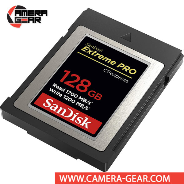 SanDisk 128GB Extreme PRO CFexpress Card Type B is designed to deliver speeds necessary for working with smooth, raw 4K video captures. Sandisk's Extreme Pro CFexpress card set a new benchmark in memory card performance.