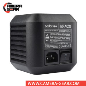 Godox AC26 is designed specifically for the AD600Pro flash, and it allows you to plug the light into a wall socket instead of powering it with its rechargeable battery. It gives you essentially unlimited run time, making this an ideal accessory for long studio shoots.
