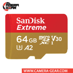 SanDisk 64GB Extreme UHS-I microSDXC Memory Card with SD Adapter is designed to provide plenty of storage for tablets, faster app boots for Android smartphones, capturing fast-action photos with action cameras, and recording 4K UHD video with drones.