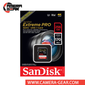 SanDisk 256GB Extreme PRO UHS-I SDXC Memory Card is the most powerful SD UHS-I memory card yet delivers performance that elevates your creativity. With shot speeds of up to 90MB/s and UHS speed Class 3 (U3) recording, you’re ready to capture stunning high-resolution, 4K UHD video