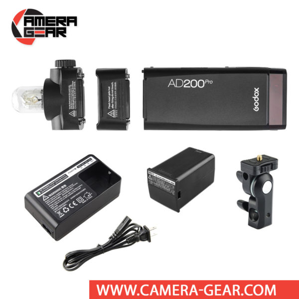 Godox AD200 Pro Witstro is an all in one 200Ws Lithium-ion powered TTL and HSS enabled portable strobe, with Godox X1 compatible 2.4GHz radio receiver built inside