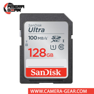 SanDisk 128GB Ultra SDXC UHS-I Memory Card is great for capturing high resolution photos and full HD videos. Sandisk Ultra 128GB SDXC card is Class 10 compliant and features enhanced data read speeds of up to 100 MB/s