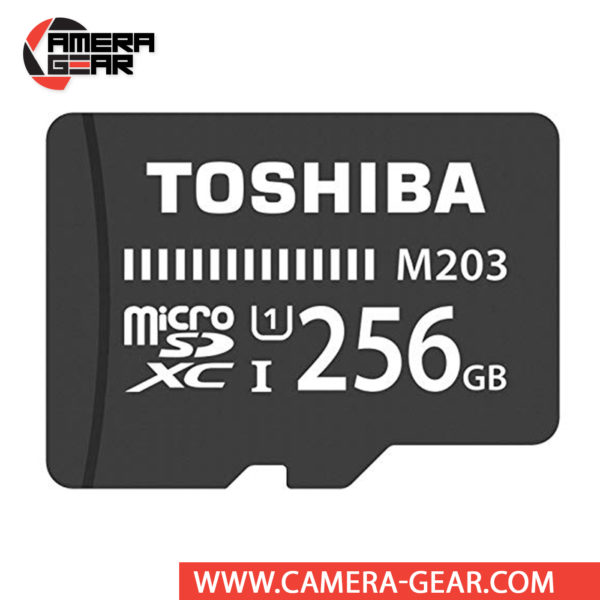 Toshiba 256GB M203 UHS-I microSDXC Memory Card is budget-friendly memory card designed for users on the go who require additional storage for their mobile devices. The card is water-resistant, shock-proof and features an impressive read speed of up to 100MB/s.