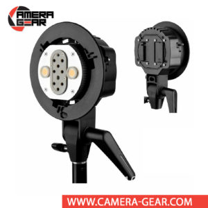 Godox AD-B2 Dual Power Flash Bracket for AD200 allows you to mount two AD200 Pocket Flashes together to double the flash power. The bracket has a Bowens S-type front accessory mount and a 5/8" receiver for light stands.