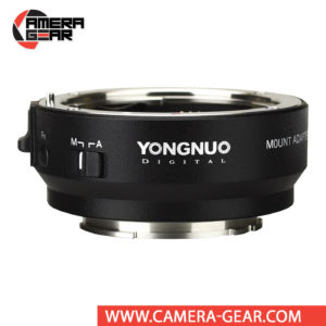 Yongnuo EF-E II Lens Adapter for Canon EF/EF-S Lens to Sony E-Mount Camera is equipped with a USB socket for firmware updates and supports both phase and contrast detection autofocus. The adapter supports Canon Image Stabilization as well. 