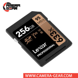 Lexar 256GB Professional 633x UHS-I SDXC Memory Card is compatible with the UHS-I bus and features a speed class rating of U3, which guarantees minimum write speeds of 30 MB/s. Read speeds are supported up to 95 MB/s and write speeds max out at 45 MB/s.