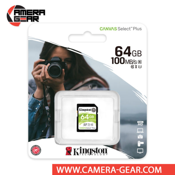 Kingston 64GB Canvas Select Plus UHS-I SDXC Memory Card is designed with exceptional performance, speed and durability for heavy workloads such as transferring and developing high-resolution photos or capturing and editing Full HD videos.