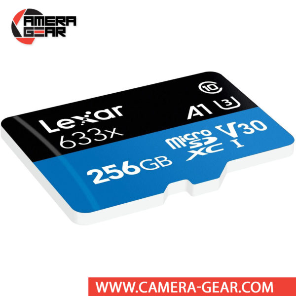 Lexar 256GB UHS-I microSDXC High-Performance Memory Card with SD Adapter is designed to provide plenty of storage for tablets, mobile phones, capturing fast-action photos with action cameras, and recording 4K UHD video with drones