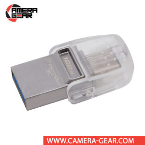 Kingston 128GB DataTraveler microDuo 3C supports data read speeds of up to 100 MB/s and data write speeds of up to 15 MB/s. This USB flash drive features two connectors, one standard USB and one USB Type-C connector.