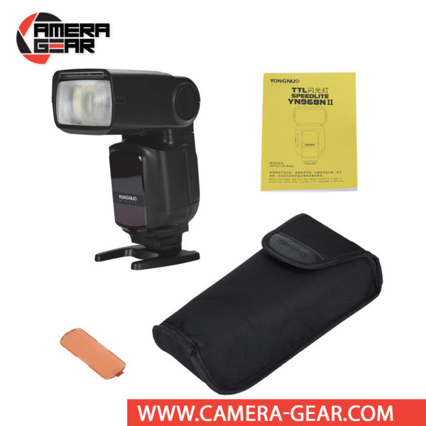 Yongnuo YN968N II TTL Speedlite for Nikon Cameras is a high-end speedlite compatible with Yongnuo YN622 radio system. Yongnuo YN968N II flash supports i-TTL metering. It features a powerful guide number of 60m (ISO 100, 200mm) as well as a long zoom range of 20-200mm, along with a wide-angle diffuser for 14mm coverage on full-frame cameras.