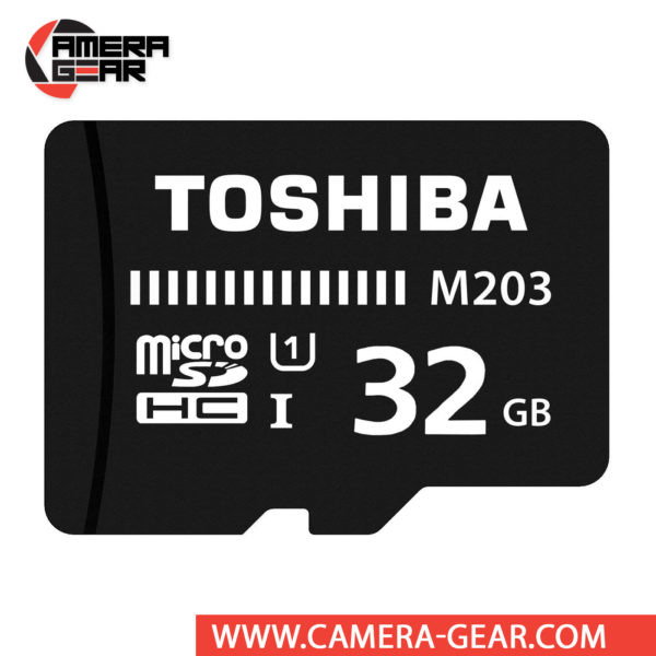 Toshiba 32GB M203 UHS-I microSDHC Memory Card is budget-friendly memory card designed for users on the go who require additional storage for their mobile devices. The card is water-resistant, shock-proof and features an impressive read speed of up to 100MB/s.