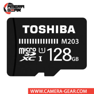 Toshiba 128GB M203 UHS-I microSDXC Memory Card is budget-friendly memory card designed for users on the go who require additional storage for their mobile devices. The card is water-resistant, shock-proof and features an impressive read speed of up to 100MB/s.