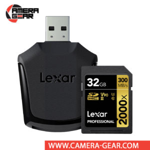 Lexar 32GB Professional 2000x UHS-II SDHC Memory Card delivers maximum performance to improve shooting and workflow. The card is rated at 300MB/s read speed and 260MB/s write speed. Thanks to its V90 speed class rating, minimum write speeds are guaranteed not to drop below 90 MB/s.