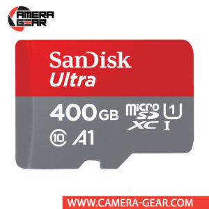 SanDisk 400GB Ultra UHS-I microSDXC Memory Card is designed to provide plenty of storage for tablets and mobile phones, faster app boots for Android smartphones, capturing fast-action photos with action cameras, and recording Full HD and 4K video with drones. It features an impressive read speed of up to 100MB/s