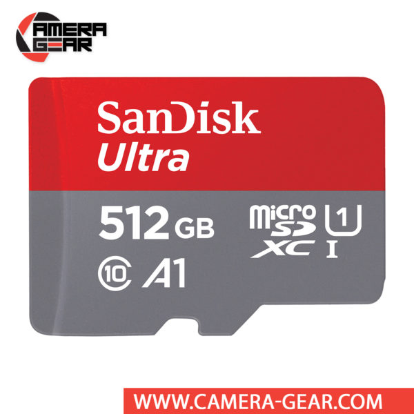 SanDisk 512GB Ultra UHS-I microSDXC Memory Card is designed to provide plenty of storage for tablets and mobile phones, faster app boots for Android smartphones, capturing fast-action photos with action cameras, and recording Full HD and 4K video with drones. It features an impressive read speed of up to 100MB/s