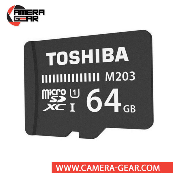 Toshiba 64GB M203 UHS-I microSDXC Memory Card is budget-friendly memory card designed for users on the go who require additional storage for their mobile devices. The card is water-resistant, shock-proof and features an impressive read speed of up to 100MB/s.