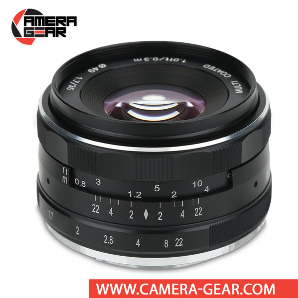 Meike 35mm f/1.7 Lens for Canon EF-M Mount Cameras is an extremely versatile lens that features bright f/1.7 maximum aperture to suit working in low-light conditions and for achieving shallow depth of field effects. Meike MK-35mm lens is a great choice for videography, portraiture, street photography, wedding and event photography and much more.