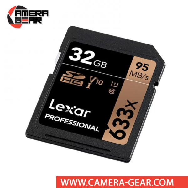 Lexar 32GB Professional 633x UHS-I SDHC Memory Card is compatible with the UHS-I bus and features a speed class rating of U1, which guarantees minimum write speeds of 10 MB/s. Read speeds are supported up to 95 MB/s