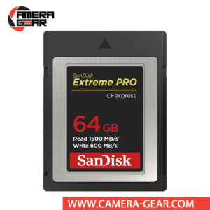 SanDisk 64GB Extreme PRO CFexpress Card Type B is designed to deliver speeds necessary for working with smooth, raw 4K video captures. Sandisk's Extreme Pro CFexpress card set a new benchmark in memory card performance.