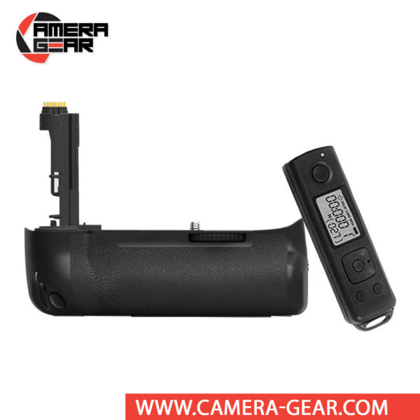 Battery Grip for Canon 7D Mark II, Meike MK-7DR II offers both extended battery life and a more comfortable grip when shooting in the vertical orientation. The grip accepts two LP-E6 / LP-E6N batteries to effectively double the battery life for long shooting sessions. Wireless remote control included