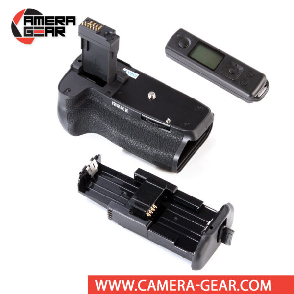 Battery Grip for Canon 750D and 760D, Meike MK-760D Pro offers both extended battery life and a more comfortable grip when shooting in the vertical orientation. The grip accepts two LP-E17 batteries to effectively double the battery life for long shooting sessions. Wireless remote control included