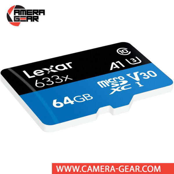 Lexar 64GB UHS-I microSDXC High-Performance Memory Card with SD Adapter is designed to provide plenty of storage for tablets, mobile phones, capturing fast-action photos with action cameras, and recording 4K UHD video with drones