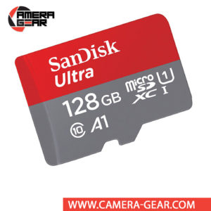 SanDisk 128GB Ultra UHS-I microSDXC Memory Card is designed to provide plenty of storage for tablets and mobile phones, faster app boots for Android smartphones, capturing fast-action photos with action cameras, and recording Full HD and 4K video with drones. It features an impressive read speed of up to 100MB/s