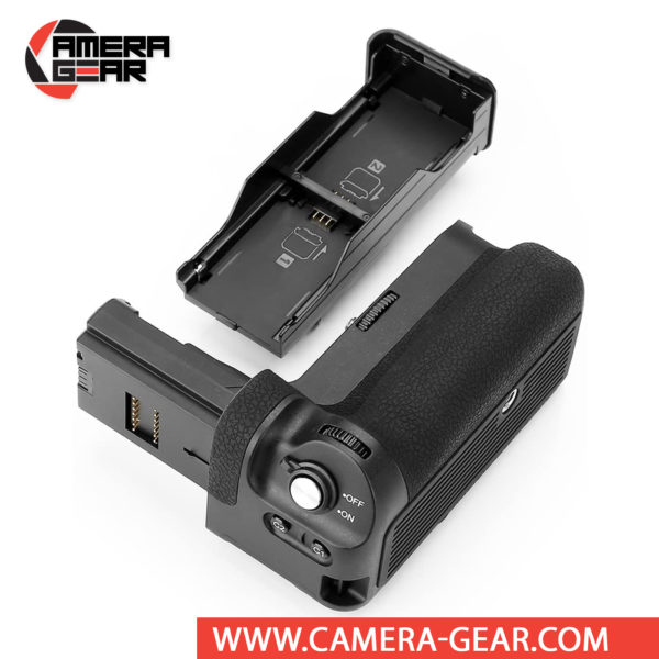 Battery Grip for Sony A7III, A7RIII, A9 Meike MK-A9 offers both extended battery life and a more comfortable grip when shooting in the vertical orientation. The grip accepts two NP-FZ100 batteries to effectively double the battery life for long shooting sessions