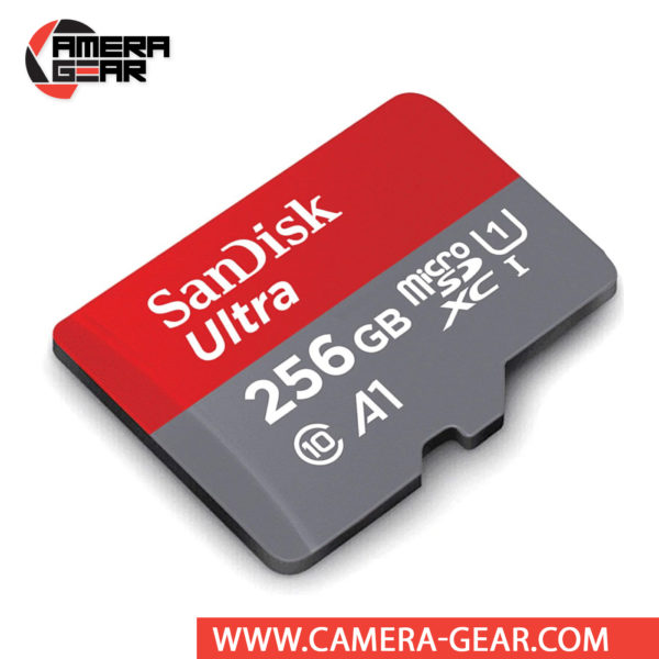 SanDisk 256GB Ultra UHS-I microSDXC Memory Card is designed to provide plenty of storage for tablets and mobile phones, faster app boots for Android smartphones, capturing fast-action photos with action cameras, and recording Full HD and 4K video with drones. It features an impressive read speed of up to 100MB/s