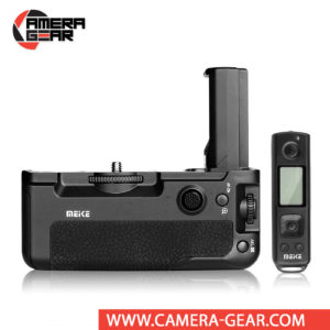 Battery Grip for Sony A7III, A7RIII, A9 Meike MK-A9 offers both extended battery life and a more comfortable grip when shooting in the vertical orientation. The grip accepts two NP-FZ100 batteries to effectively double the battery life for long shooting sessions. Wireless remote control included