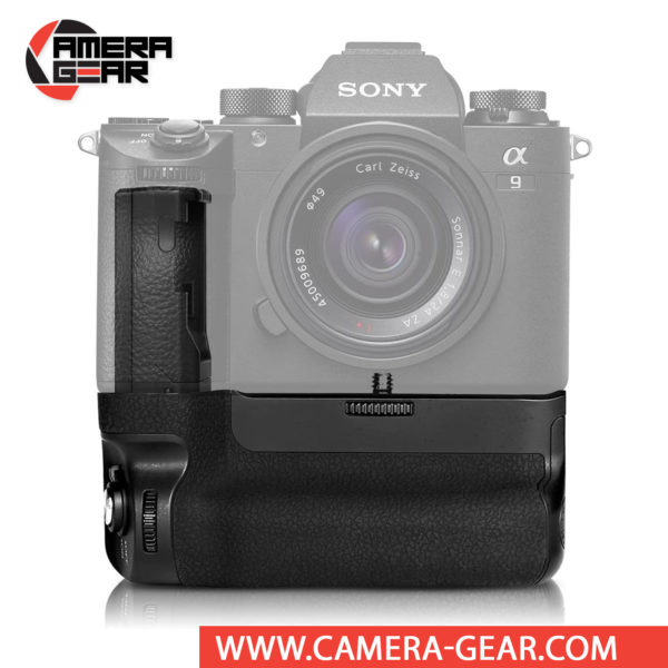 Battery Grip for Sony A7III, A7RIII, A9 Meike MK-A9 offers both extended battery life and a more comfortable grip when shooting in the vertical orientation. The grip accepts two NP-FZ100 batteries to effectively double the battery life for long shooting sessions