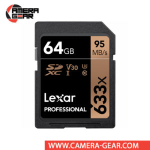 Lexar 64GB Professional 633x UHS-I SDXC Memory Card is compatible with the UHS-I bus and features a speed class rating of U3, which guarantees minimum write speeds of 30 MB/s. Read speeds are supported up to 95 MB/s and write speeds max out at 45 MB/s.