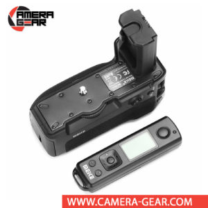 Battery Grip for Sony A7III, A7RIII, A9 Meike MK-A9 offers both extended battery life and a more comfortable grip when shooting in the vertical orientation. The grip accepts two NP-FZ100 batteries to effectively double the battery life for long shooting sessions. Wireless remote control included