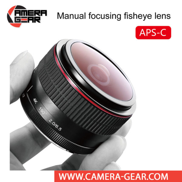 Meike 6.5mm f/2 Circular Fisheye Lens for Fuji X Mount Cameras realizes an impressive 190° angle of view along with a unique circular image shape and strong distortion for a surreal quality. Meike MK-6.5mm fisheye lens rides easily in your gadget bag or coat pocket until you’re in the mood to bend some perpendicular lines.