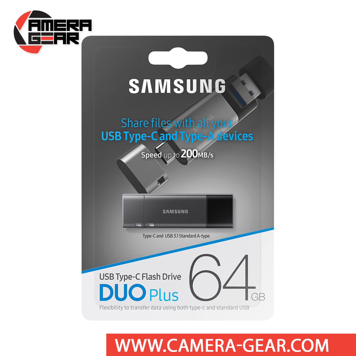 Pilgrim nedenunder Skynd dig Samsung 64GB DUO Plus USB Type-C Flash Drive - Camera Gear
