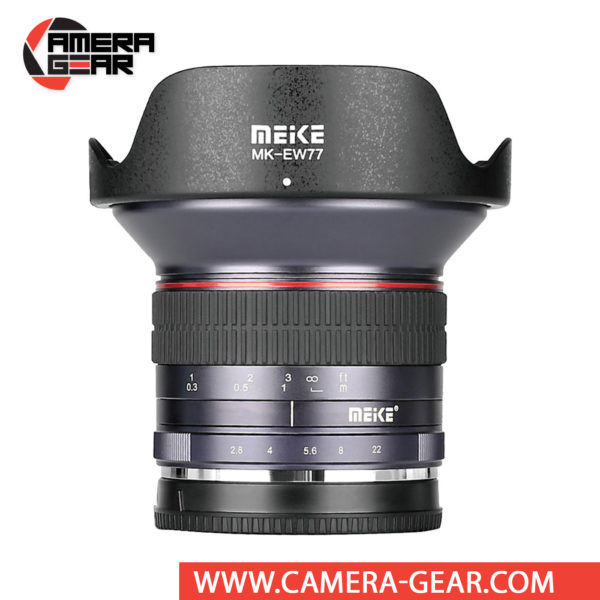 Meike 12mm f/2.8 Lens for Sony E Mount Cameras is a manual focusing wide-angle lens designed for APS-C mirrorless cameras. The lens features a bright f/2.8 maximum aperture to balance low-light performance with a compact form factor.