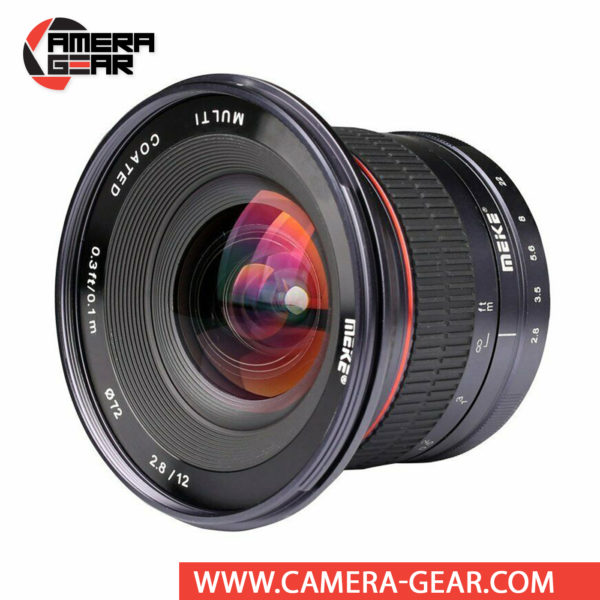 Meike 12mm f/2.8 Lens for Fuji X Mount Cameras is a manual focusing wide-angle lens designed for APS-C mirrorless cameras. The lens features a bright f/2.8 maximum aperture to balance low-light performance with a compact form factor.